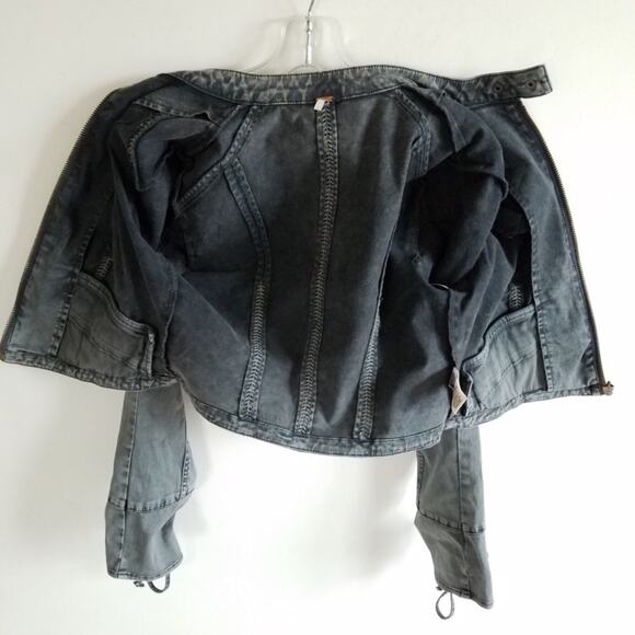 NWT $128 Free People Lace Up Twill Jacket - Picture 5 of 6